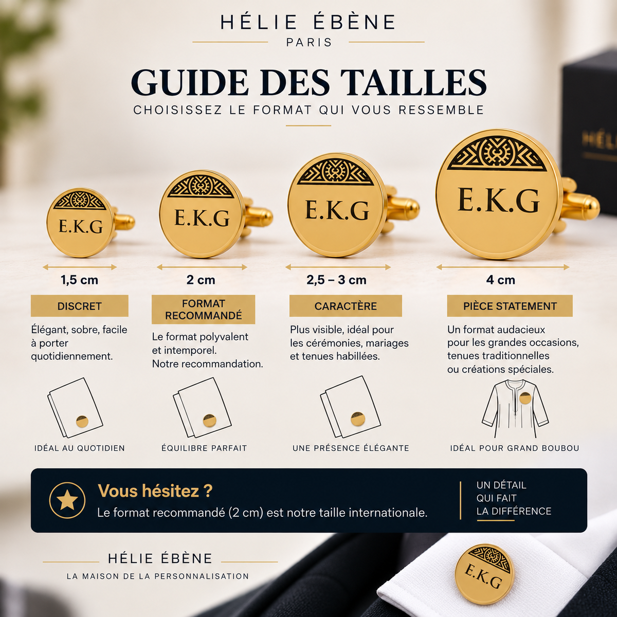 fiche explicative des tailles PIN'S EMPREINTE