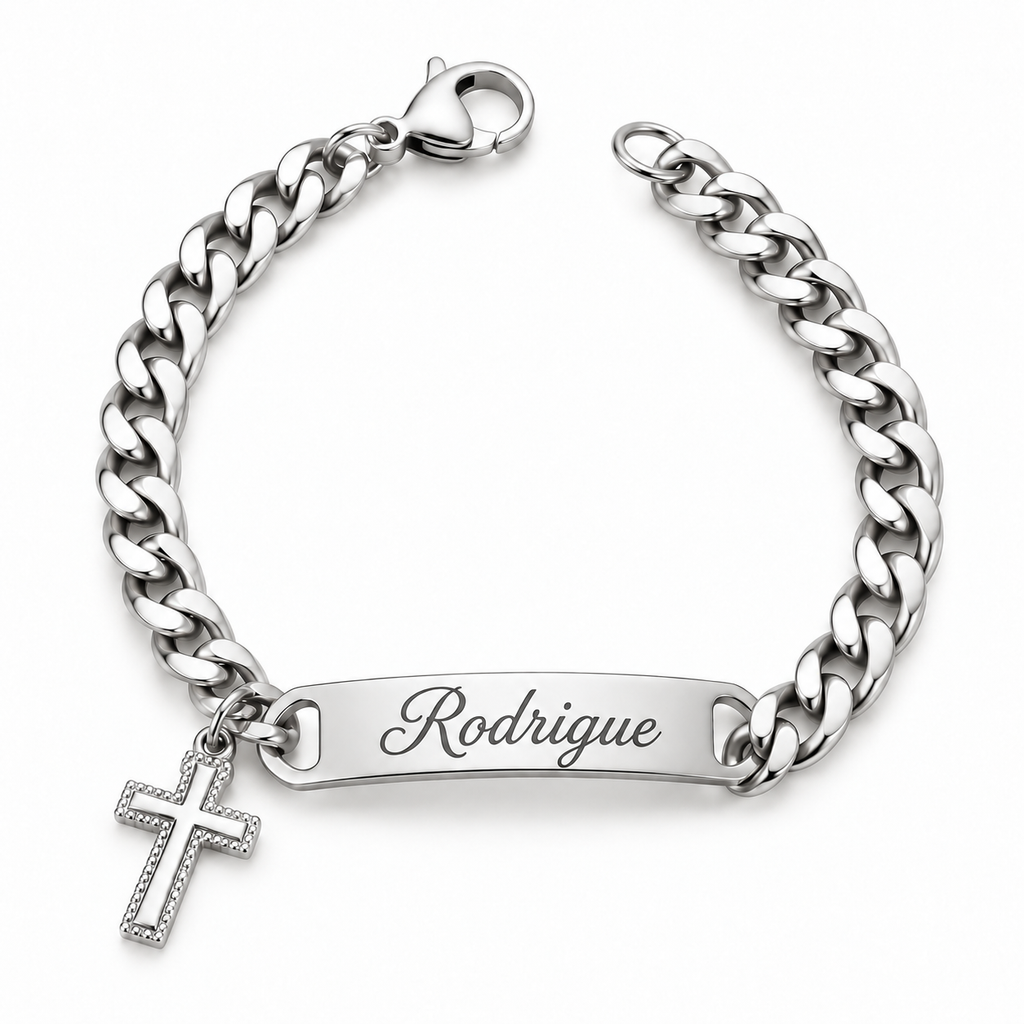 Bracelets croix ALLIANCE personnalisés argenté