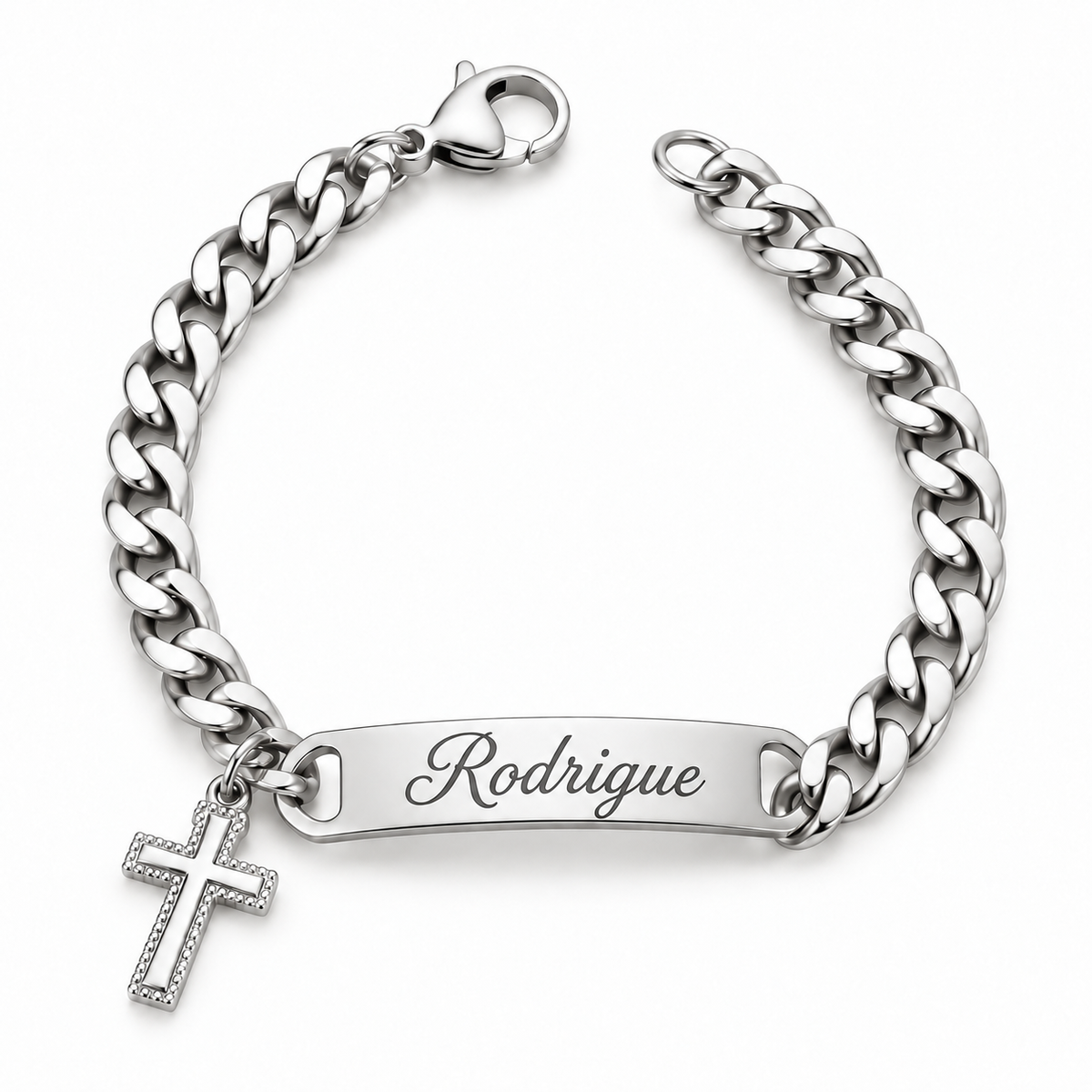 Bracelets croix ALLIANCE personnalisés argenté