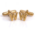 Boutons de manchette ALPHABET dorés avec lettres personnalisables de WW