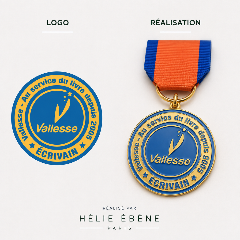 Médaille sur mesure personnalisée avec logo image et realisation vallesse