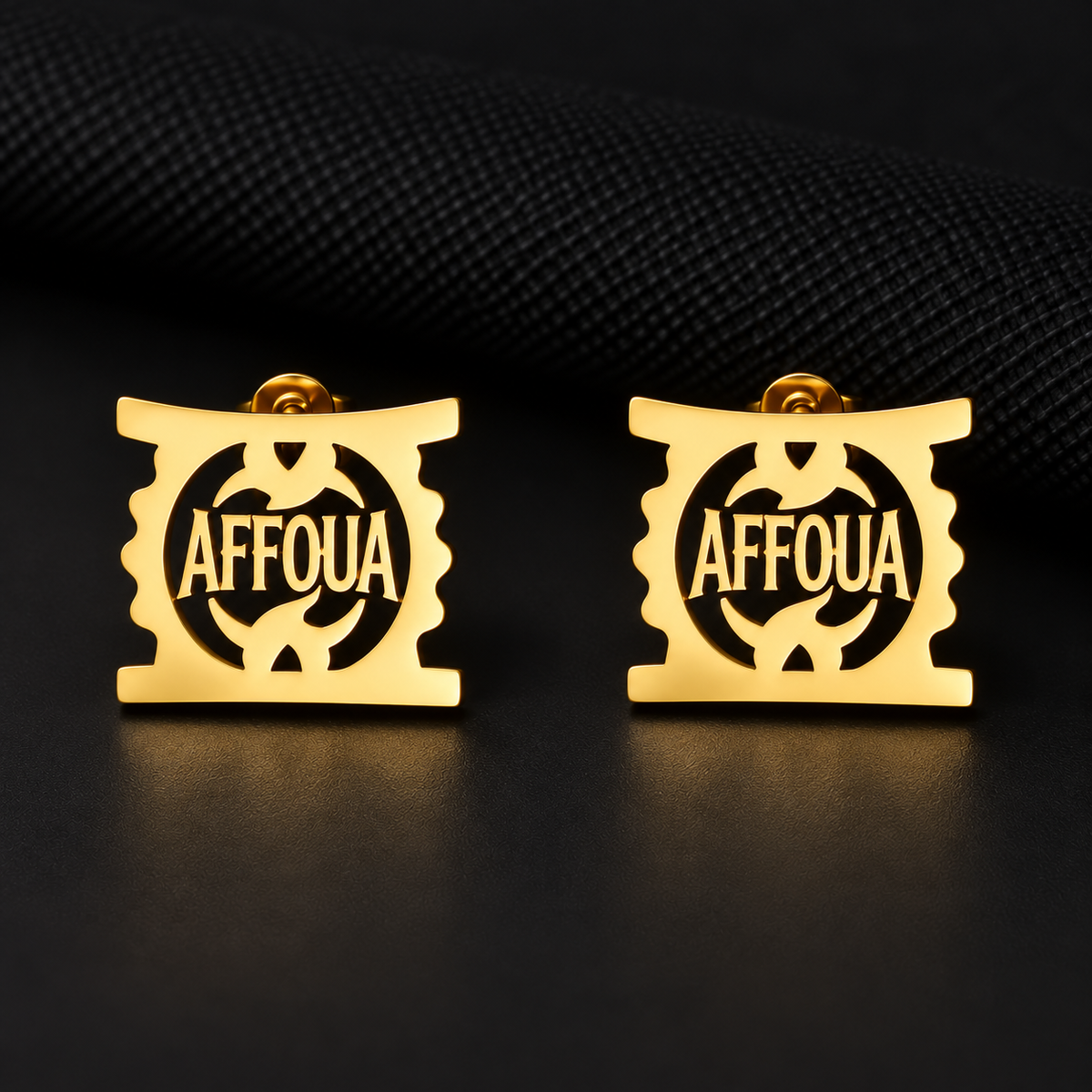 TABOURET AKAN | Boucles d’oreilles prénom personnalisées