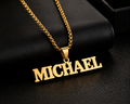Collier prénom personnalisé garçon à grosses mailles – modèle BOLD FOND noir doré