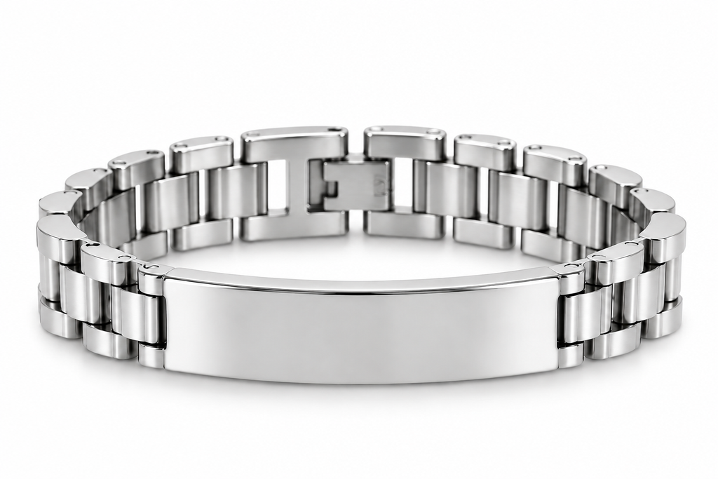 Bracelet CLASSIQUE argenté SUR FOND BLANC