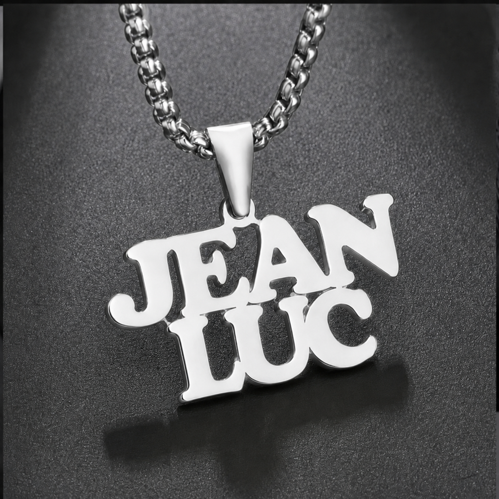 Collier DUO argenté personnalisé avec les prénoms Jean et Luc