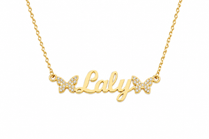 PAPILLONS | Collier Prénom Enfant – Modèle Laly