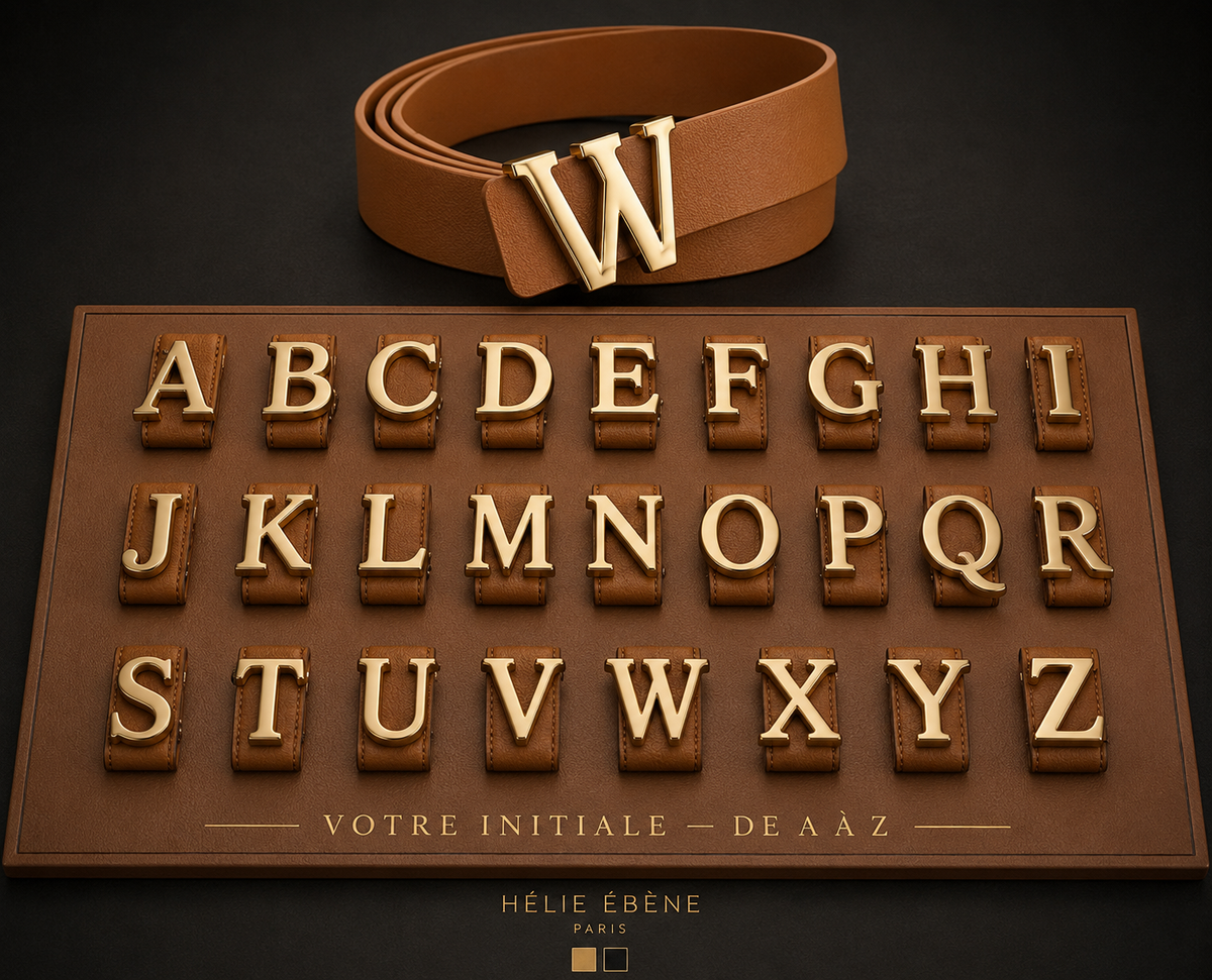 Boucles initiales A à Z dorées pour ceinture personnalisée ALPHABET