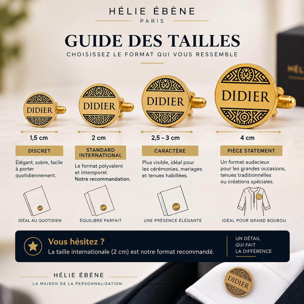 fiche explicative des tailles pins royal