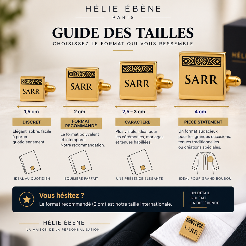 fiche explicative des tailles pin's lignée